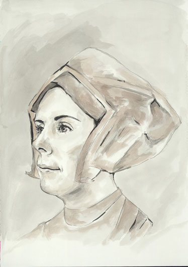 Natalie Dekel - Drawing past-lives - Emma, as Anne Boleyn, wife of Henry VIII (painted in 2008)