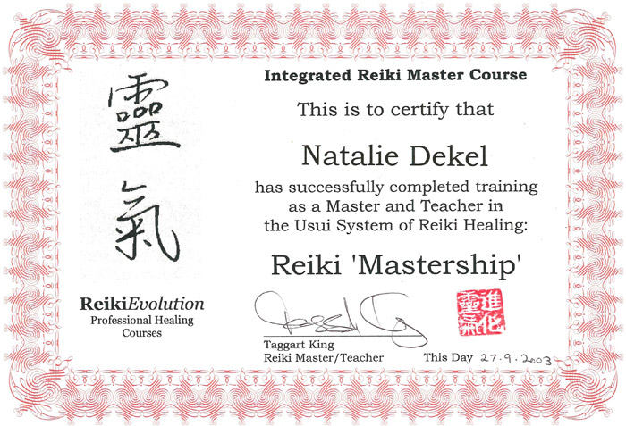 Natalie Dekel - Reiki Mastership