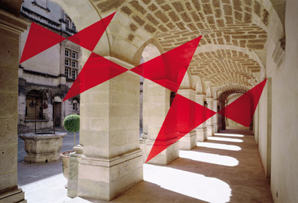 2003-Six-triangles-en-diagonale-(Suze-la-rousse-France)-Felice-Varini