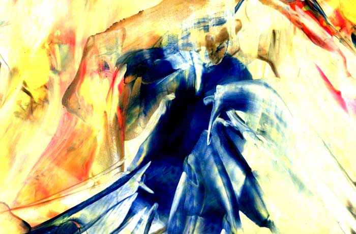 The Dance of the Inner Voice - Encaustic Wax Painting, by Natalie Dekel 2011