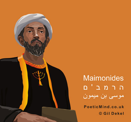 Portrait of Rambam Maimonides (art: © Gil Dekel)