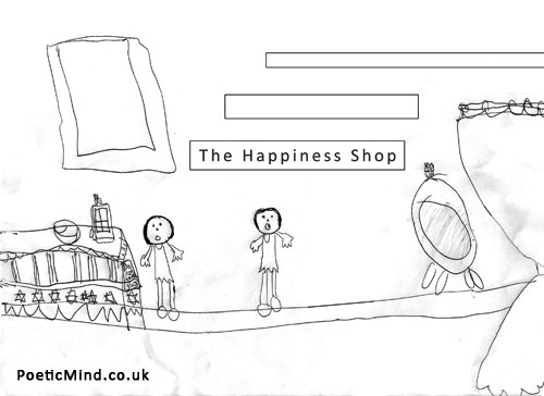 Happiness Shop (drawing © Yael Dekel)