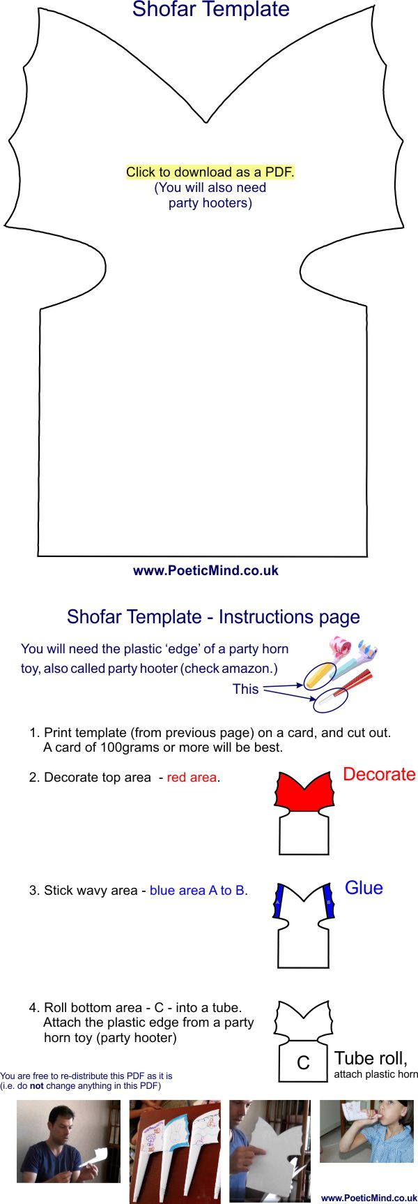 Shofar Craft Template