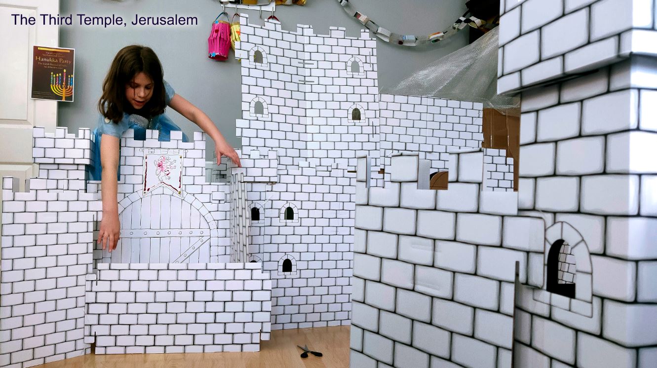 Use cardboards to build the temple.