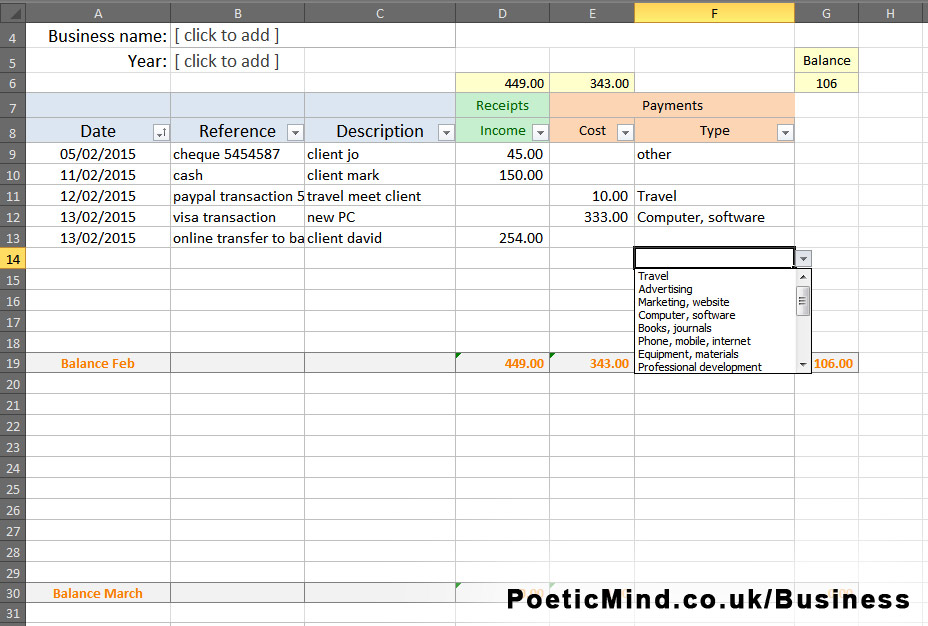 Free basic accounting excel spreadsheet