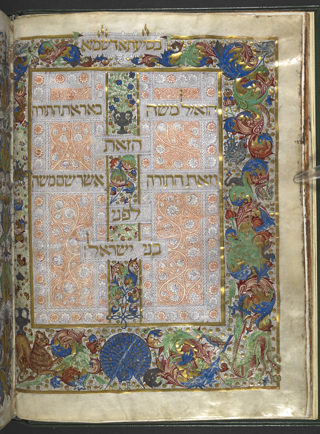 Excerpts from Maimonides' Code of Law, embellished with sumptuous full-border illuminations. Mishneh Torah, Lisbon, 1472 CE (Harley MS 5698).