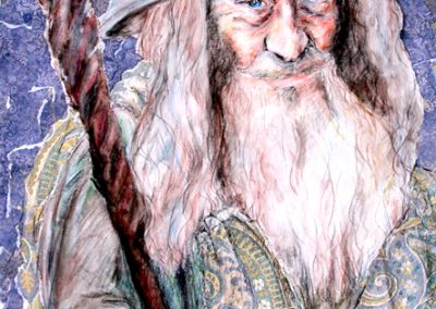 Painting of magician Merlin by Natalie Dekel