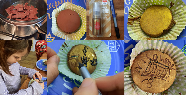 Macabin Chocolate Coins with edible gold food colouring