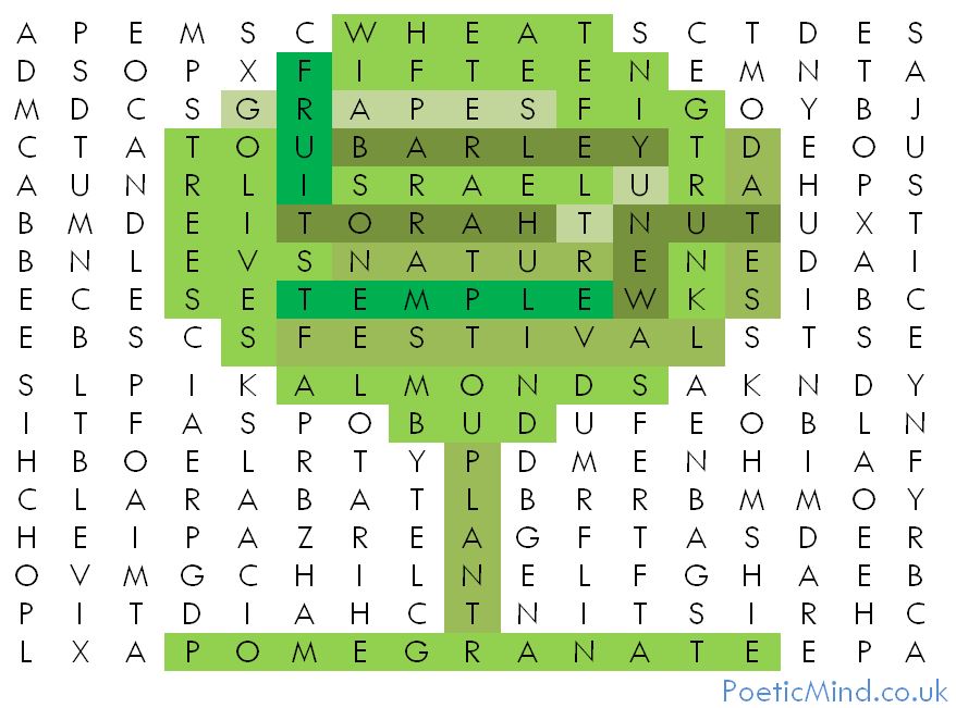 Tu B'Shevat Word-Search game