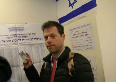 We found out that we arrived on the election day. I decided to go and vote, but came to the wrong polling station. Haifa, Israel. (Photo: Yael Dekel, 2019).