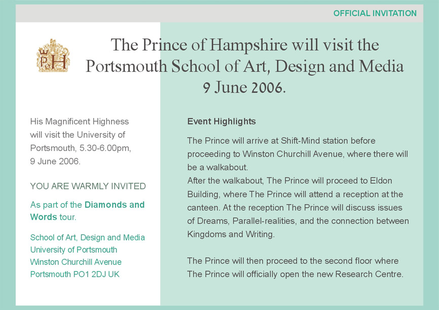 Figure 5: Ad design for The Prince of Hampshire (2006).
