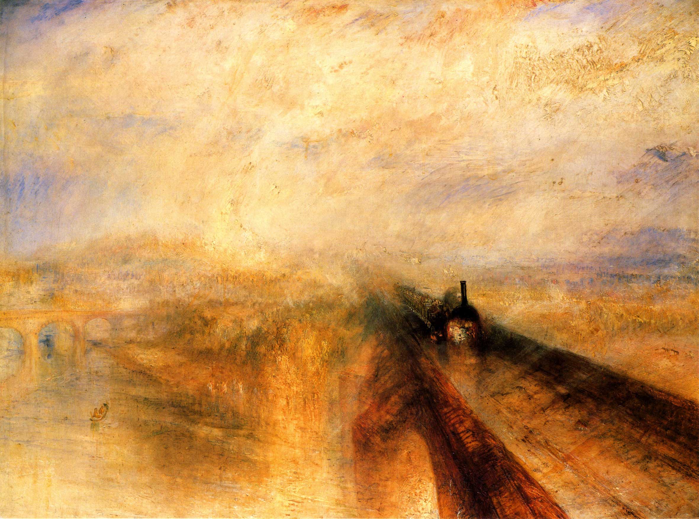 Figure 2: J. M. W. Turner, Rain, Steam and Speed – The Great Western Railway (1844, oil on canvas.) London, National Gallery. Image in Public Domain.