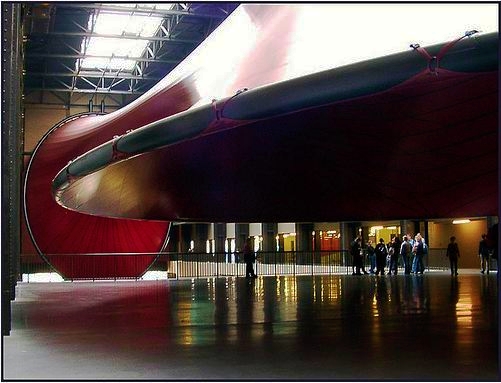 Figure 97: Anish Kapoor, Marsyas (2002, PVC and steel installation.) Installation view: Tate, London, 2002-2003. Photo by Norman Craig (Flickr normko). Permission to use image obtained from the photographer and Tate Filming Manager, Chris Webster.