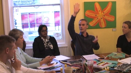 Figure 112: Image from participatory art workshop (still image from film The Collective Hearts, 2008.) Image © Gil Dekel.