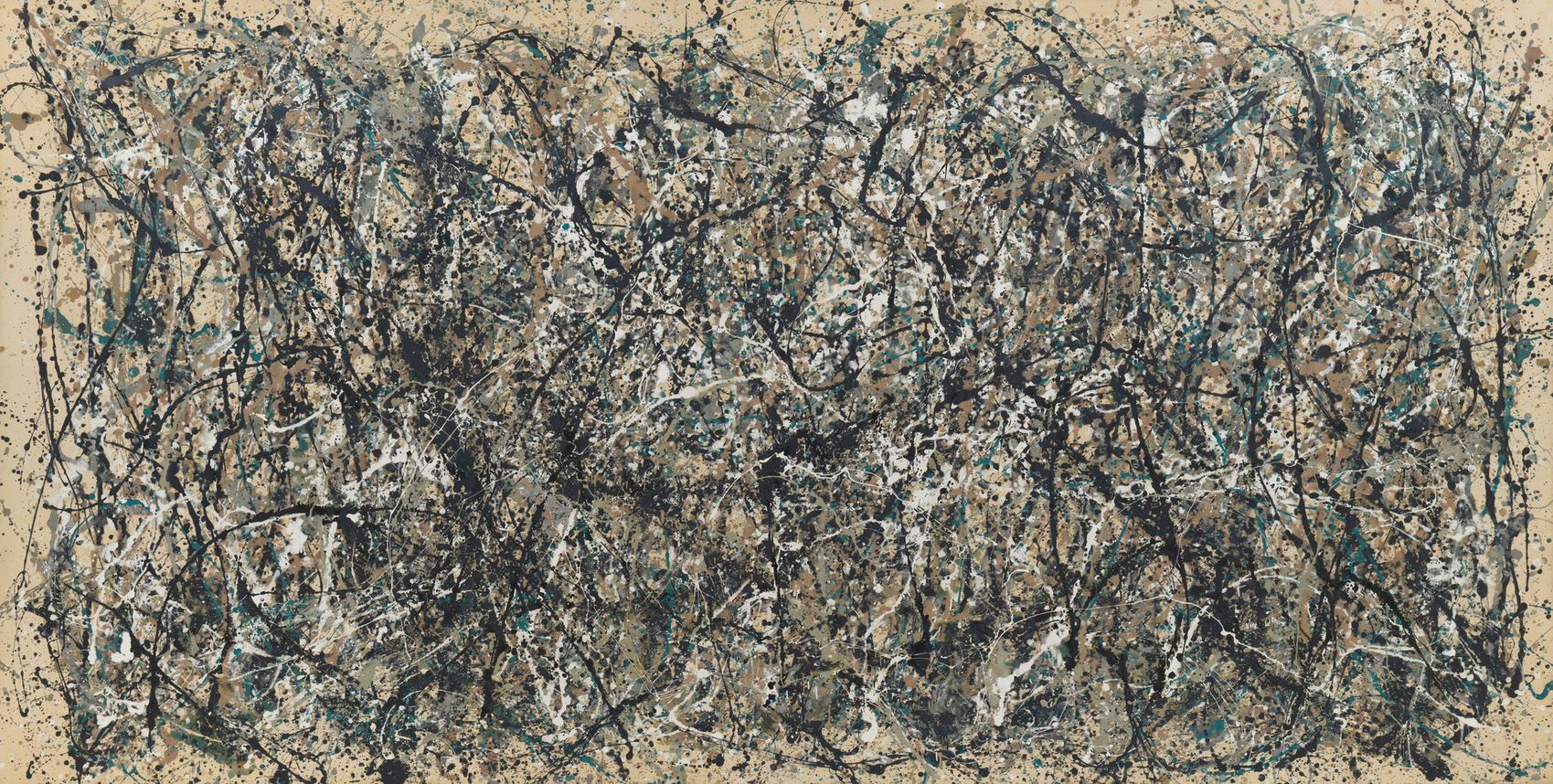 ‘One: Number 31’ by Jackson Pollock, 1950. Oil and enamel paint on canvas, 269.5 × 530.8 cm. © The Pollock‑Krasner Foundation ARS, NY and DACS, London, 2023. Permission to use was granted from DACS.
